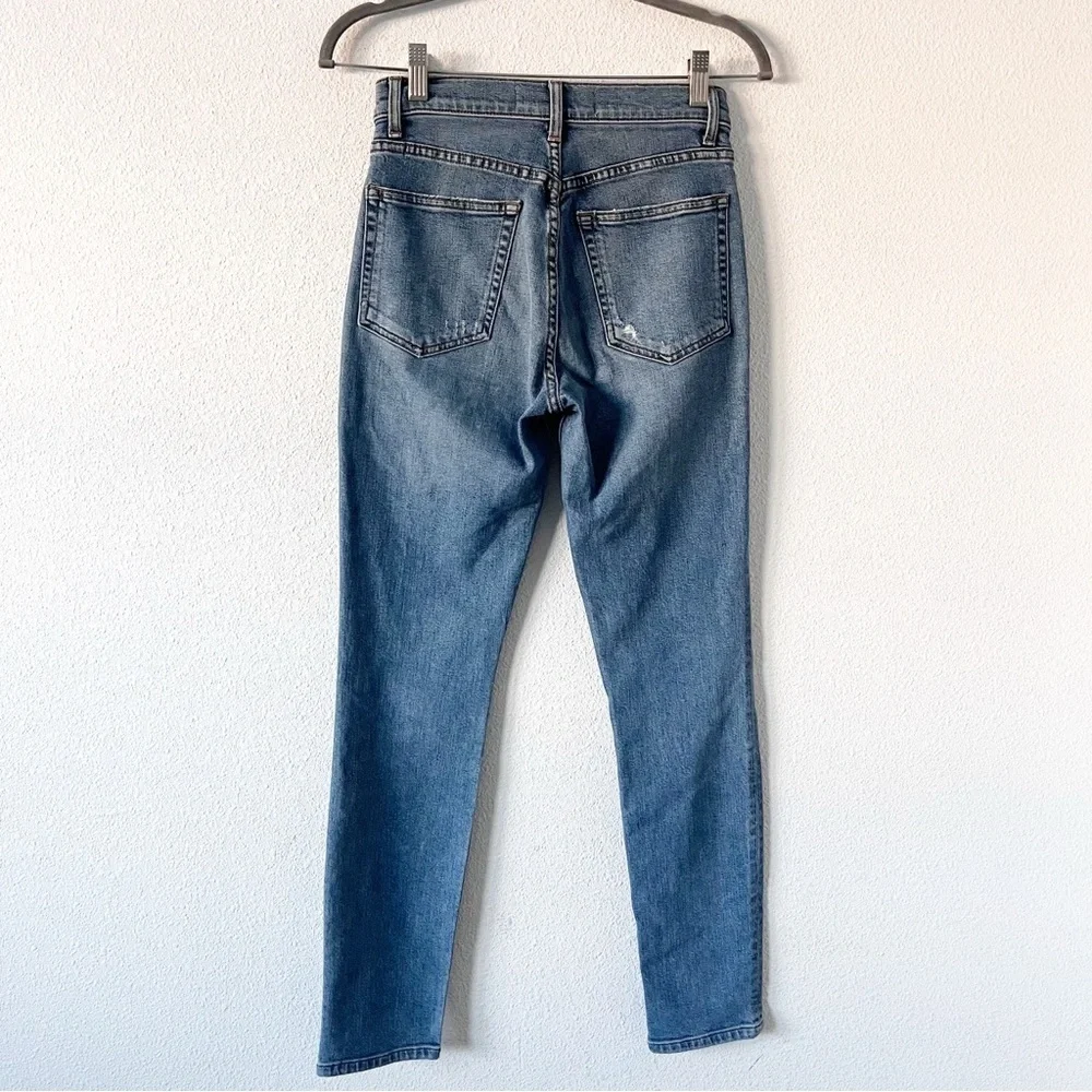 Reformation High Rise Skinny Crop Jeans Catalina Wash Patch Pocket Denim